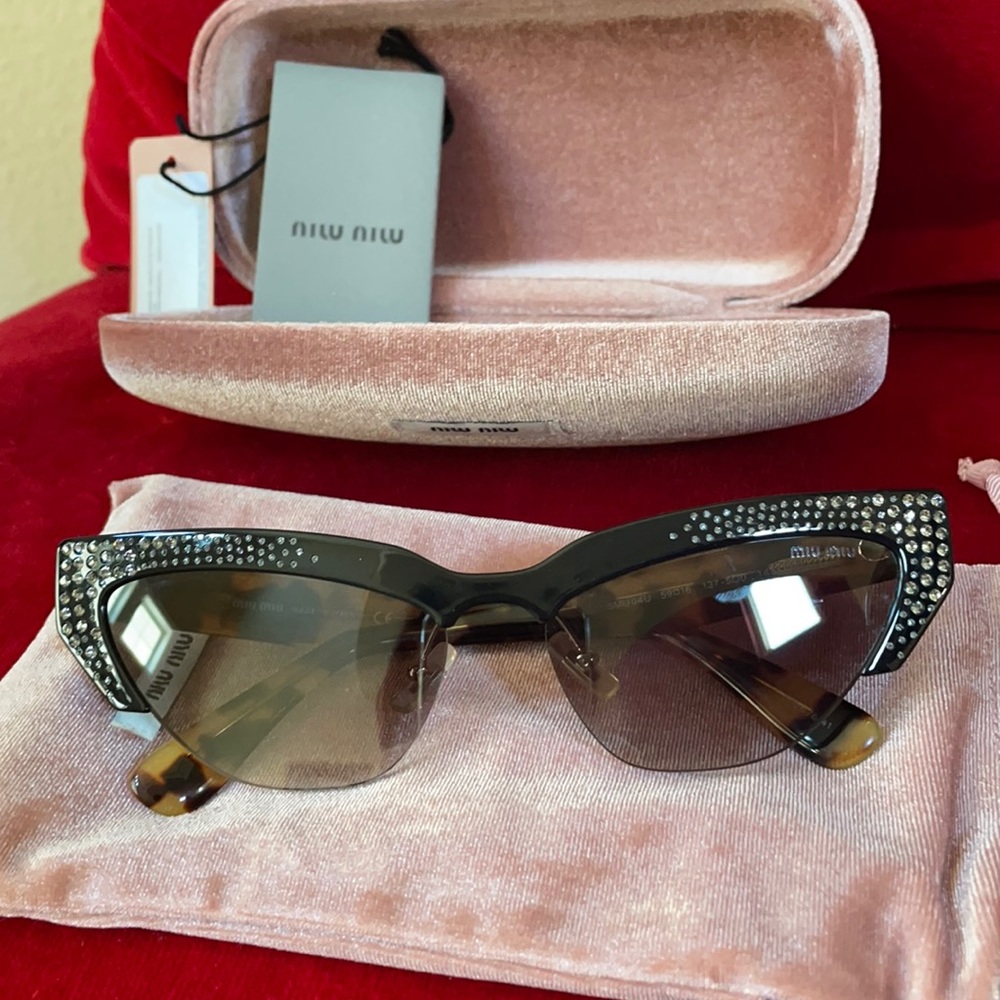 Almost New Miu Miu Sunglasses With Crystal - image 1